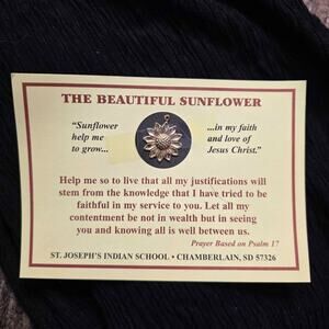 Vintage Sunflower Charm Religious Prayer Card St Joseph’s School